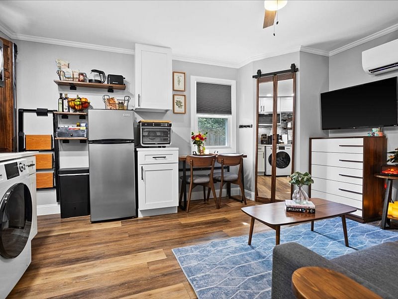 The 7.5 cu/ft refrigerator is large enough to store your perishable foods.