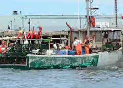 Lobster boat in Portland harbor.