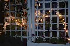 Yard lights for your return home after dinner.