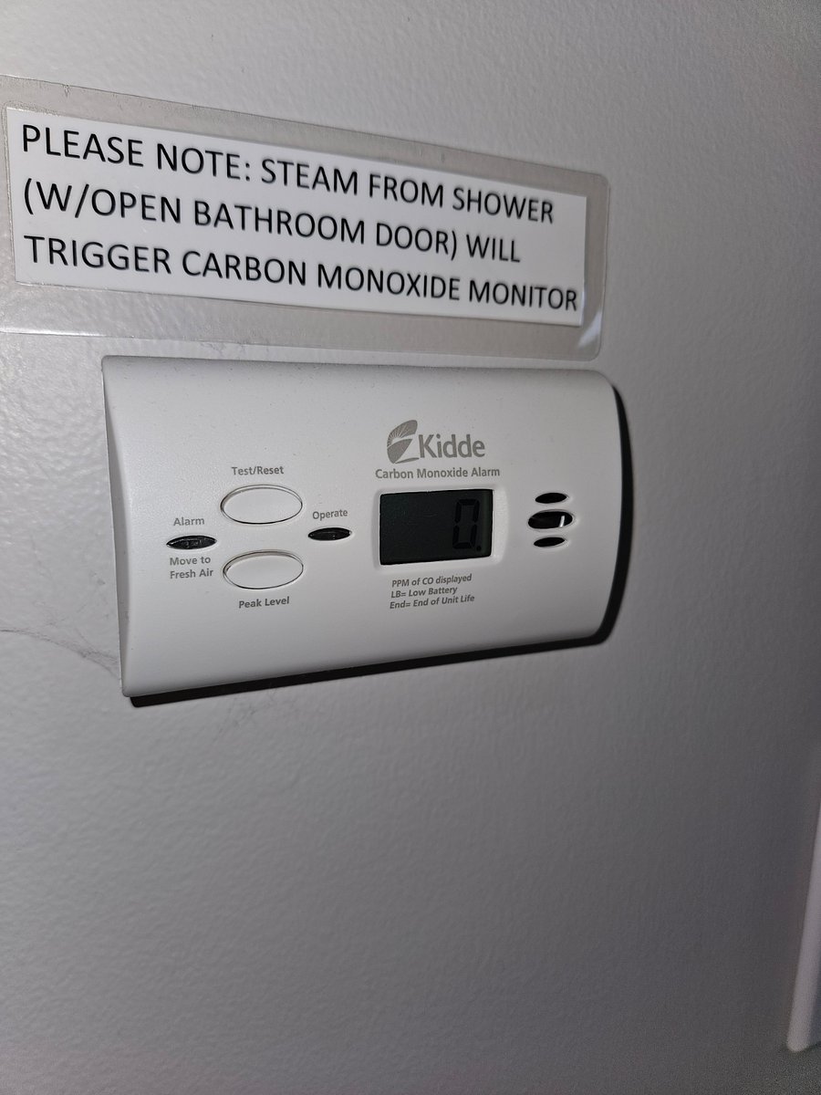 Carbon monoxide detector, another safety feature.