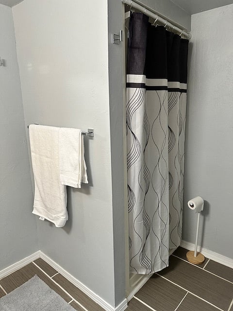 Stall shower in bathroom