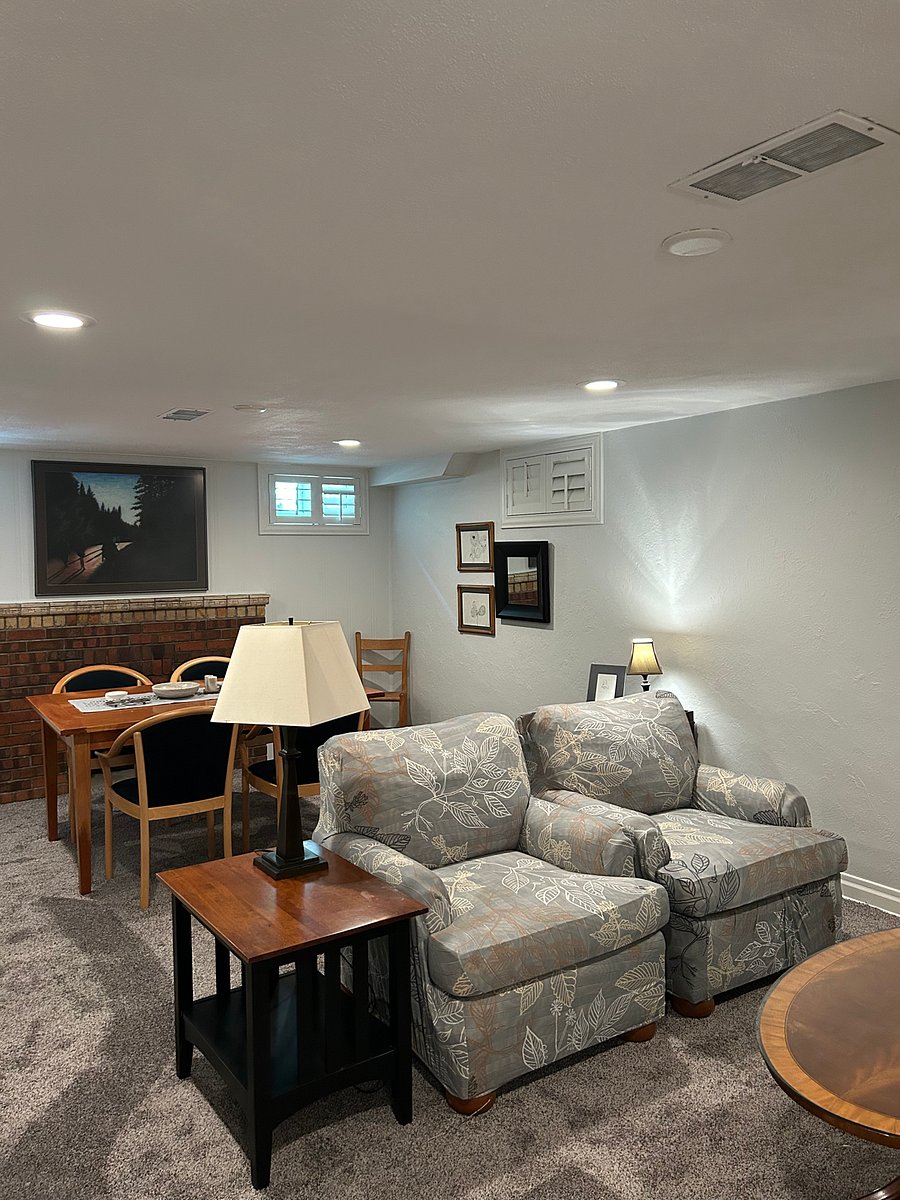 Central living area with dining area in rear