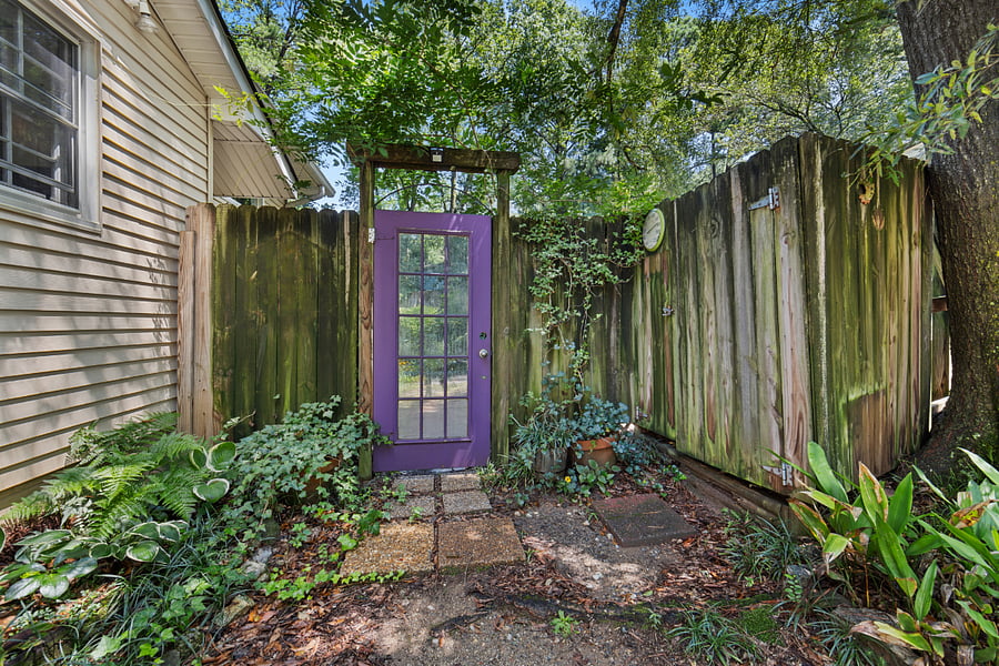 Entrance to the garden and front door.