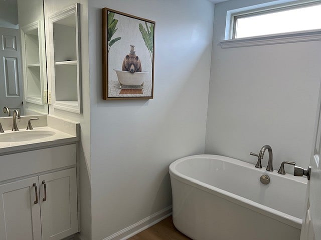Soaking tub in master bathroom
