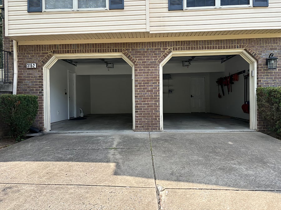 Two garage spaces with remote doors