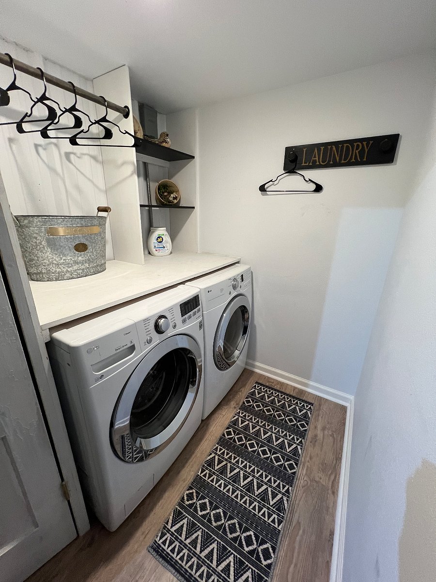 The laundry is located steps from your door.