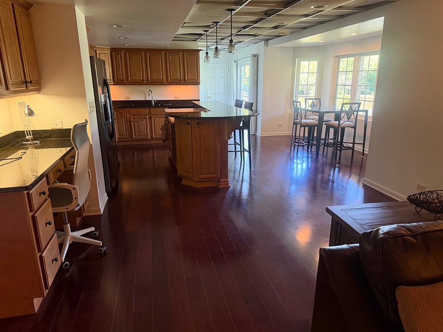 Office area in lower unit apartment kitchen. Its all yours. No sharing in this lower unit apartment.