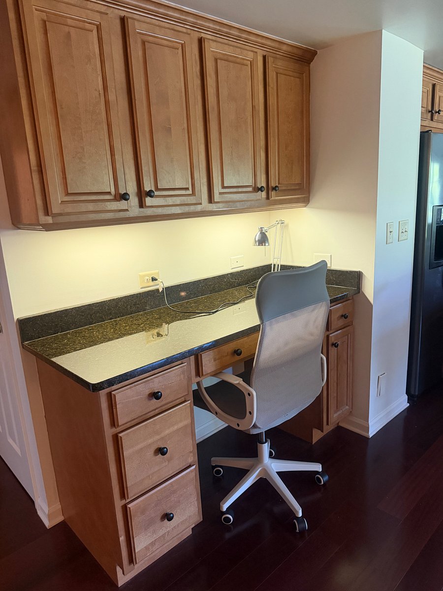 Work area. Office desk.