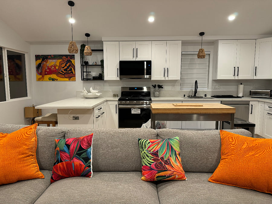 Great room, living and kitchen area
