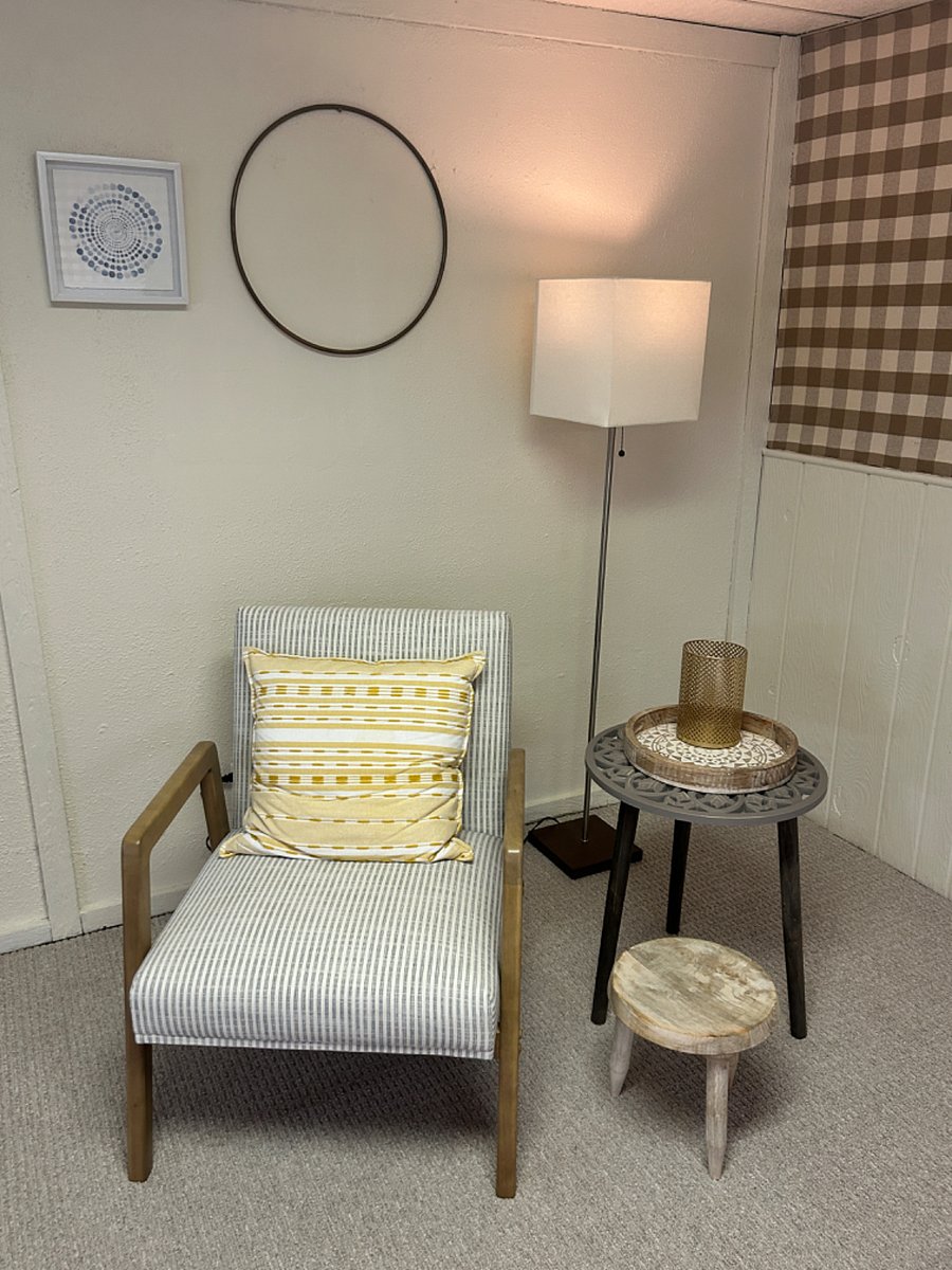 Corner seating space.
