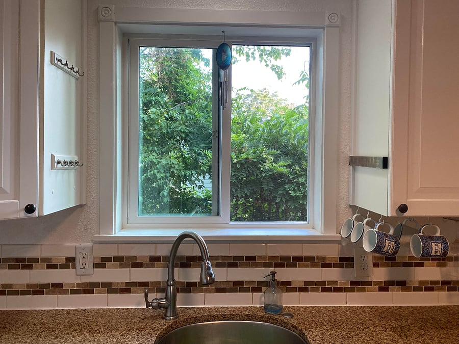 Under mount sink makes for easy cleaning