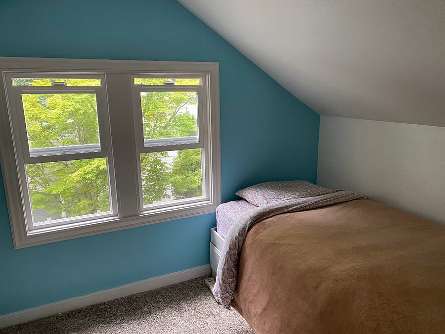 Bedroom #3 - Single bed space with office/work space.