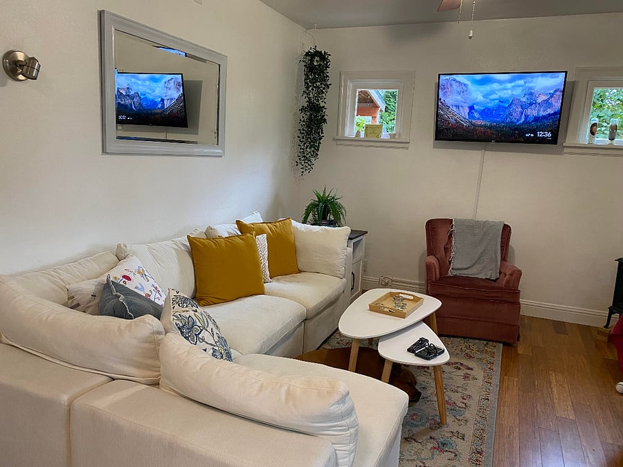 Modern living room furniture and a bit of whimsy