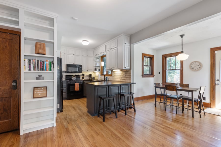 - coffee pot - tea kettle - toaster - microwave - silverware - dish set - pots an pans - all basic cooking needs provided