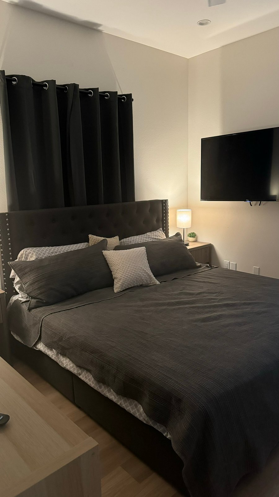 Master bedroom with king bed.