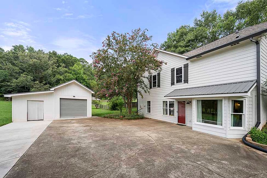 Driveway and House