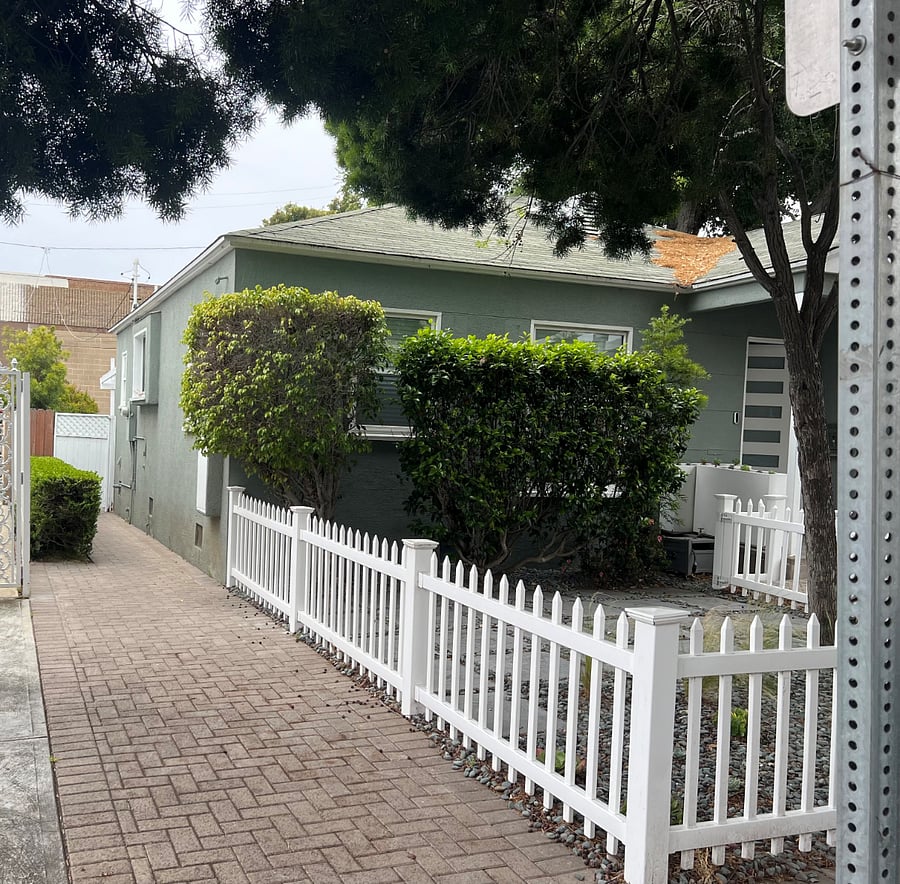 Walkway with gate to studio 