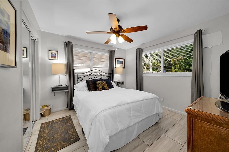 Your bedroom looking out to the back of the property