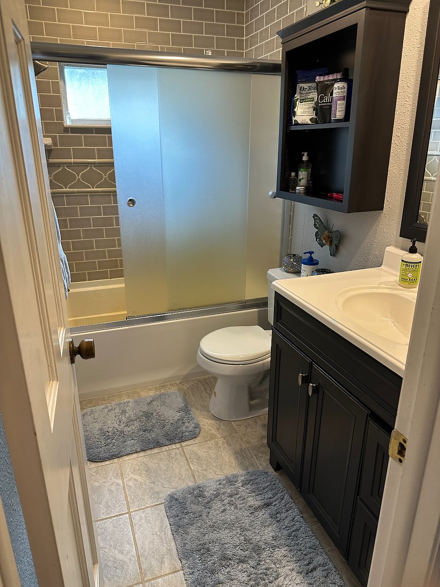 Your private bath with deep tub and shower