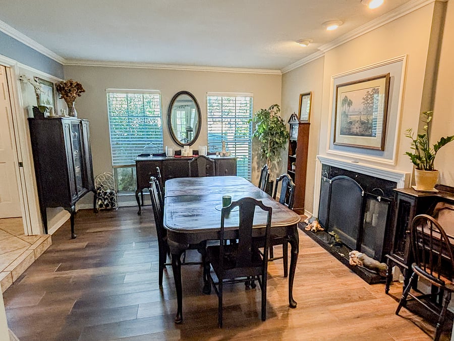 Shared dining area for meals or additional workspace.
