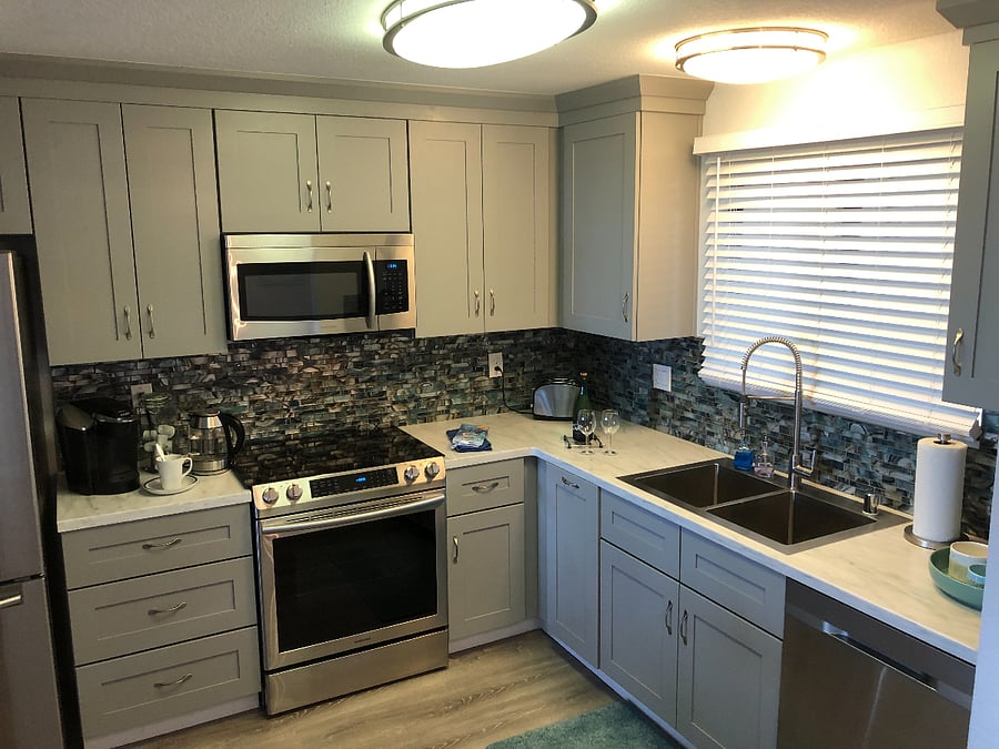 Modern kitchen with stainless steel appliances