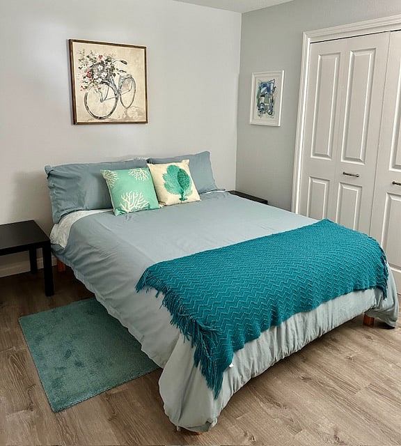 Guest bedroom with large closet