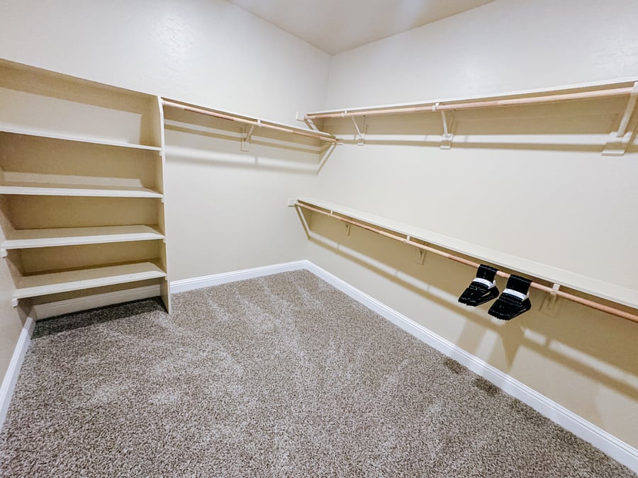 Spacious master walk-in closet
