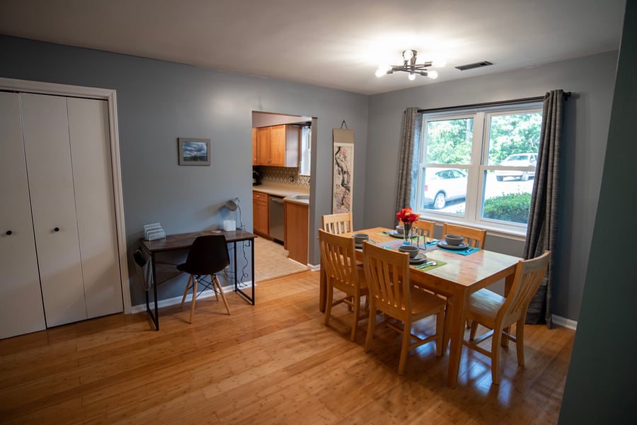 work station and dining area