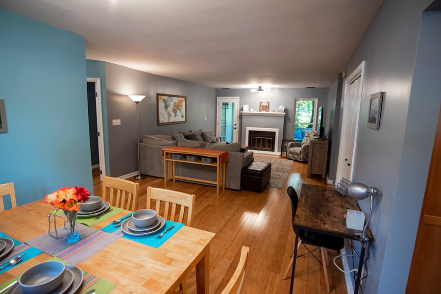 dining area and living room
