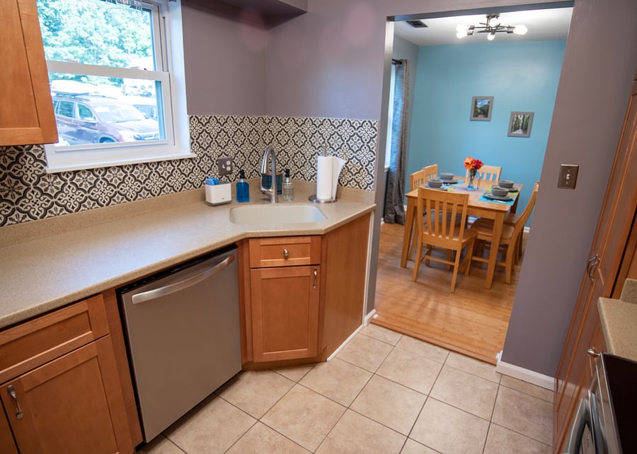 kitchen and dining area