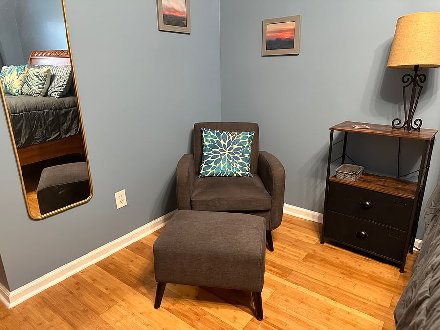 sitting area in main bedroom