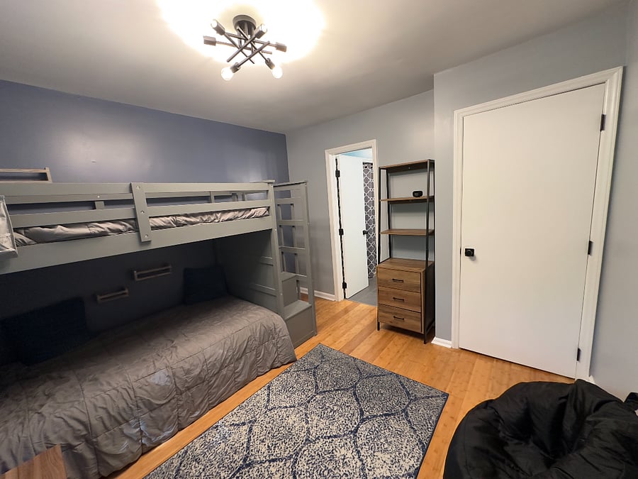 second bedroom with bunkbeds and ensuite