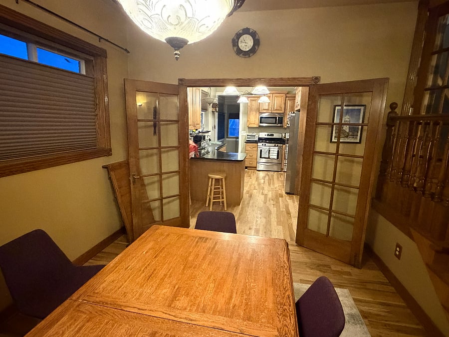 Dining room and kitchen