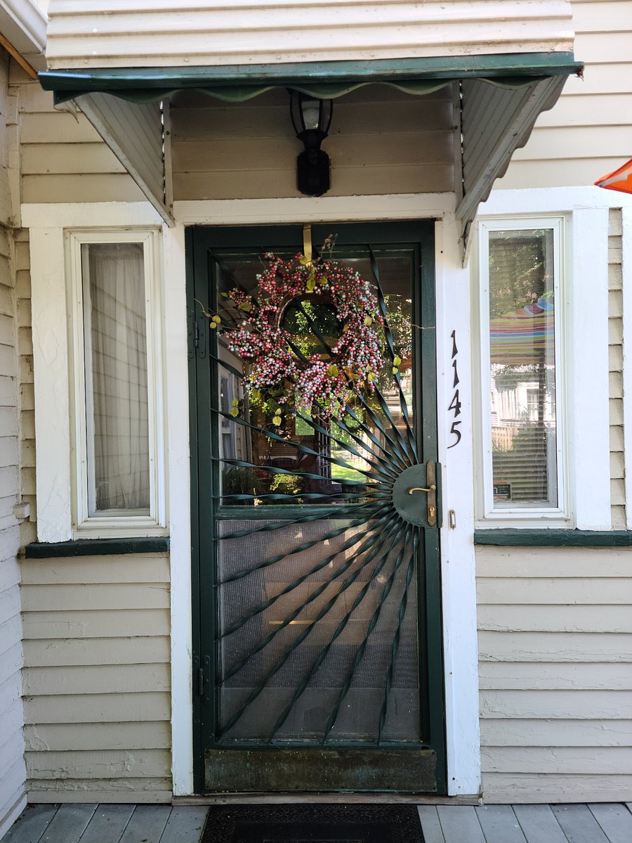 Entry door to home on rear porch