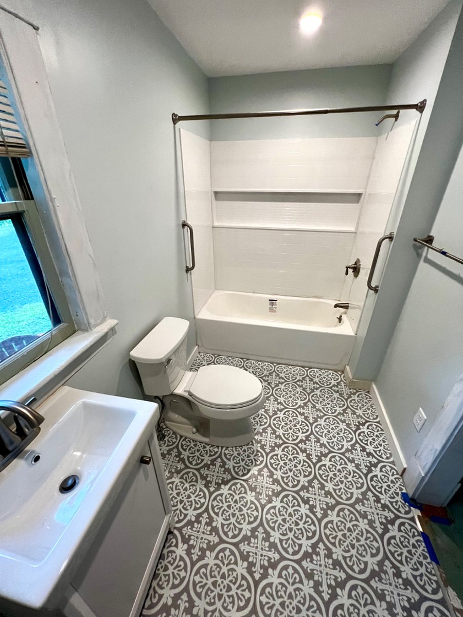 New full bath in progress.