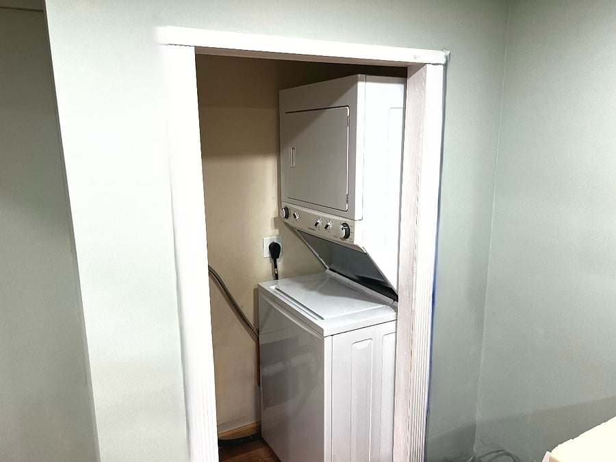 In Unit Laundry machines for your convenience! Located in the corner of the kitchen