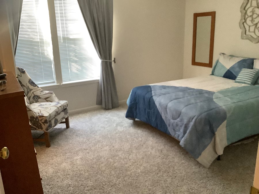 Your bedroom is good size. About 13 x 15