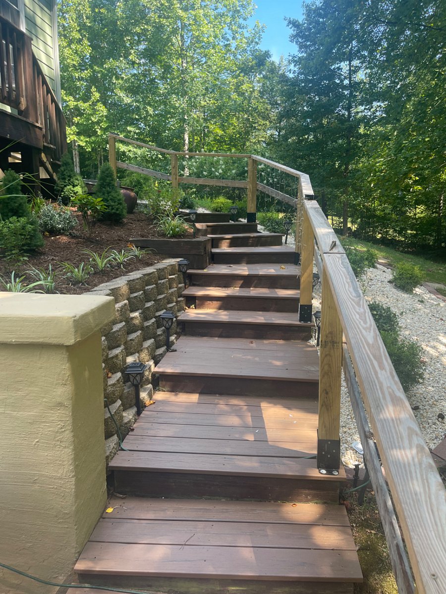 Stairs to apartment in back of house