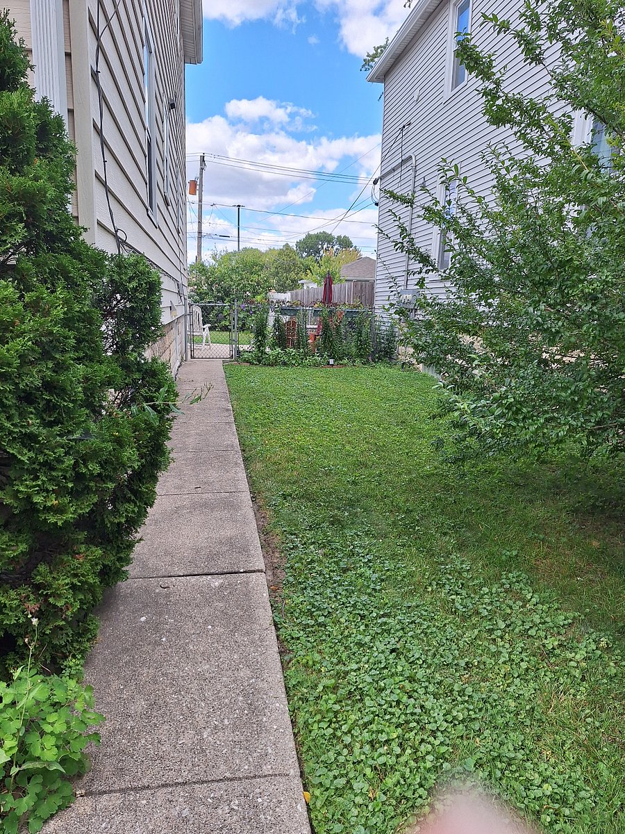 Side yard to rear of fenced yard
