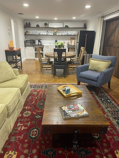 Full View of Living, Dining, Kitchenette.