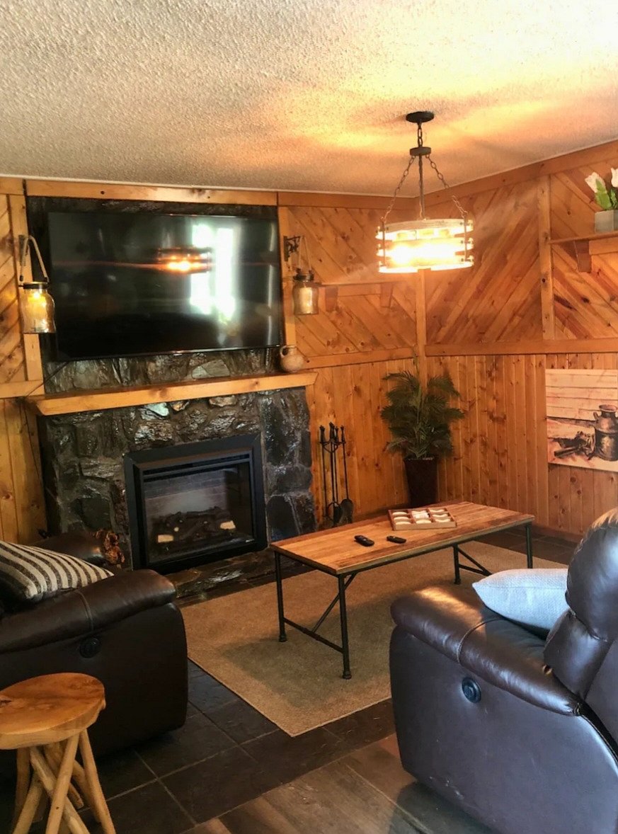 Upstairs living room
Leather Couch and Recliner
Electric Fireplace