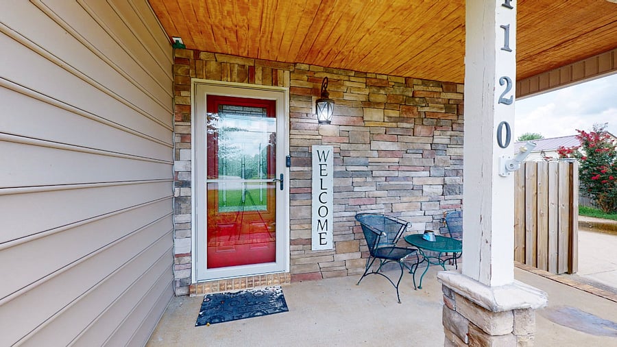 Covered Front Porch, Perfect Place to Drink Your Morning Coffee or Tea