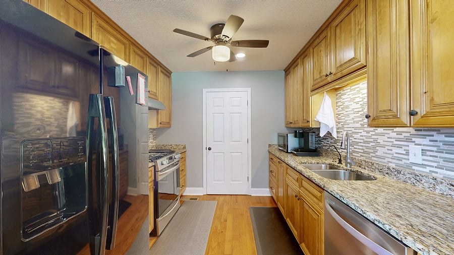 Gas Range, Granite Countertops and all the Kitchen Essentials