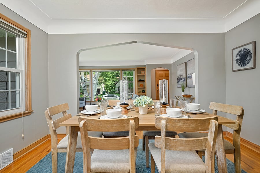 Dining room - open concept living room, dining room and kitchen