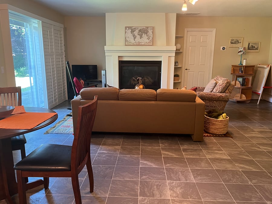 Living area with gas fireplace