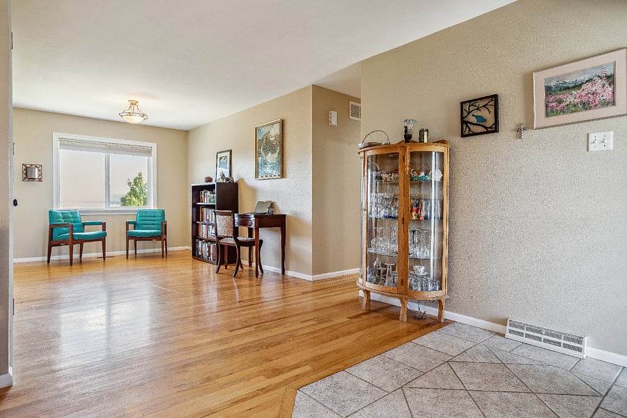 Front entry (curio cabinet replaced with black & glass cabinet)