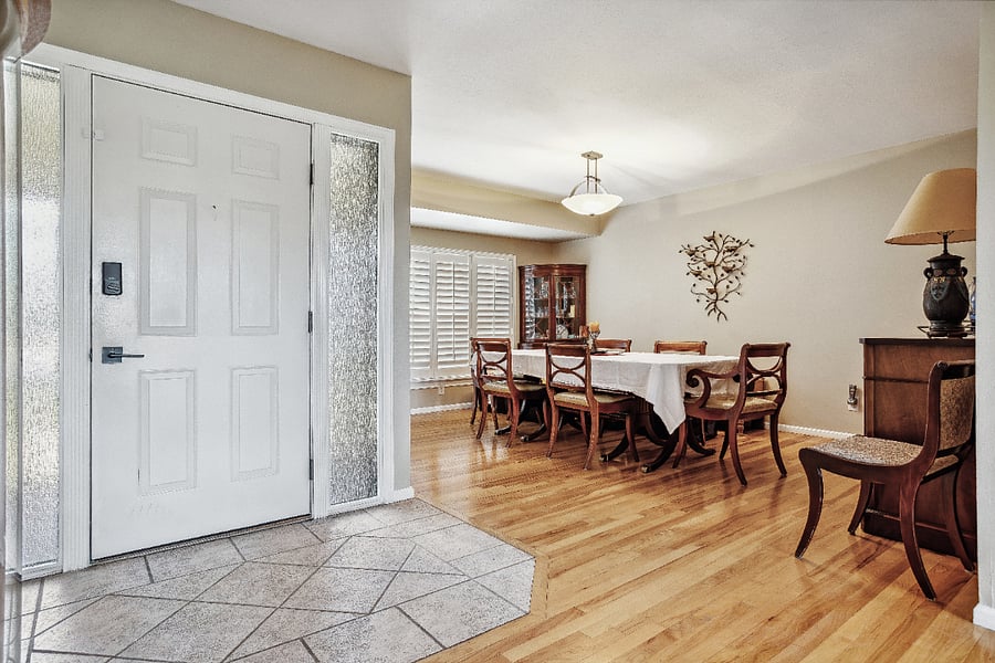 Front entry & dining room.