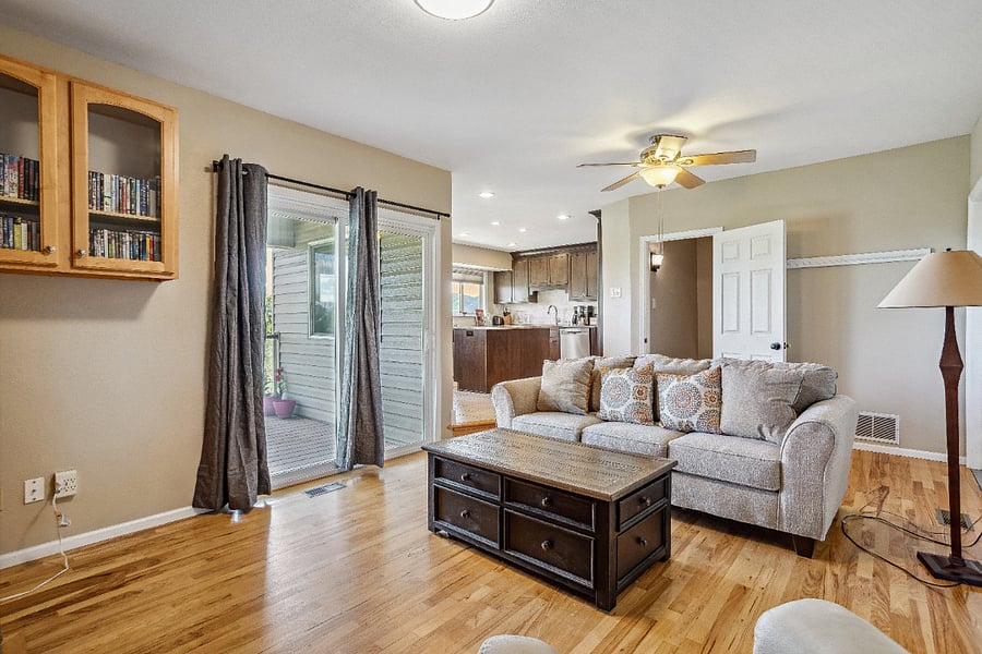 Living area on main floor, deck access from this room.