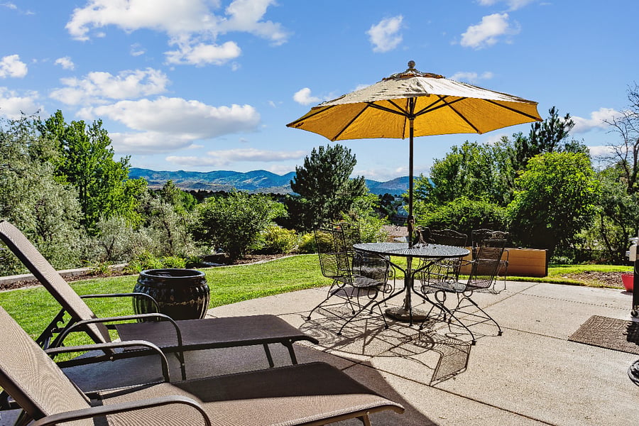 Patio, yard & views. Imagine relaxing here after work is complete.