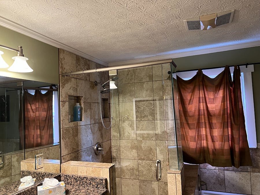 Master bath with shower and tub